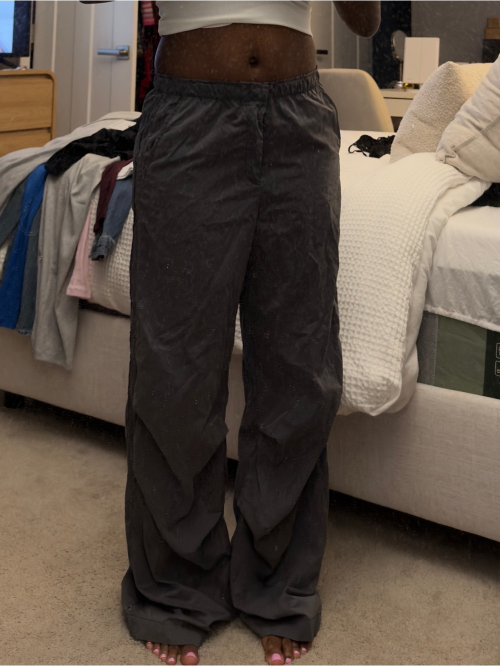 Wide Leg Women's Pant in Charcoal Gray